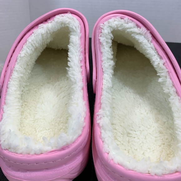 Pink Women's Lined Clogs Winter Waterproof Slippers Slip On. Sz 8.5 - Picture 4 of 6